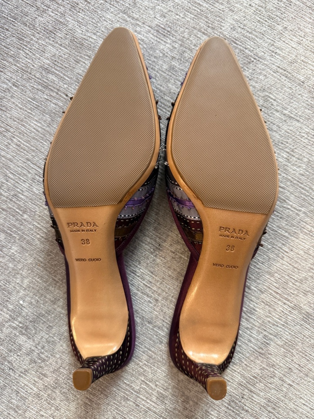 Very Rare Vintage Prada Silk Ribbon Kitten Heels - Picture 5 of 5